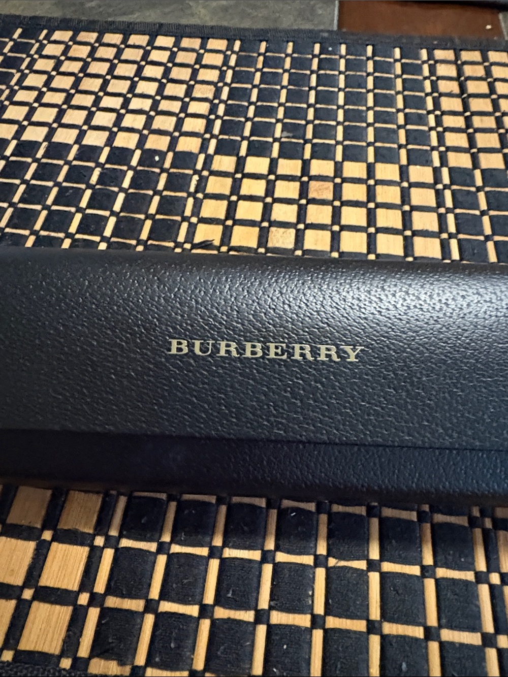 Burberry Black Leather Wallet with Gold Logo Stamp